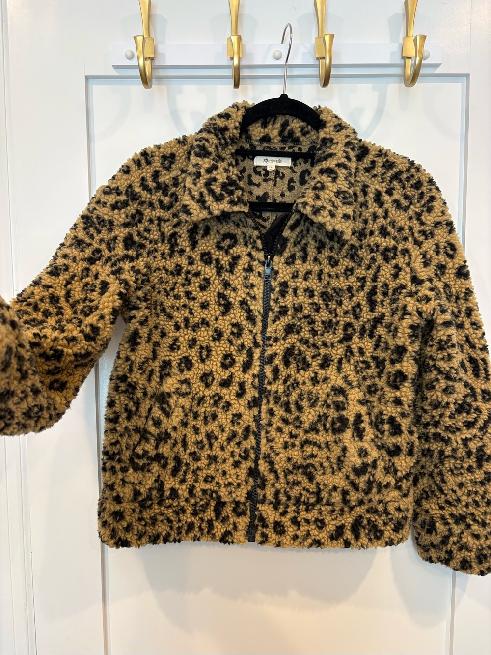Madewell Leopard-Print Teddy Jacket - Brown & Black